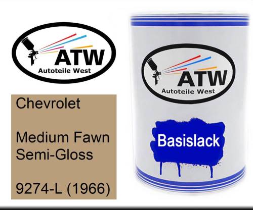 Chevrolet, Medium Fawn Semi-Gloss, 9274-L (1966): 500ml Lackdose, von ATW Autoteile West.